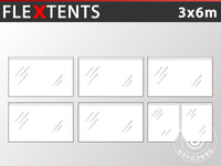 Zestaw ścian bocznych dla Namiot ekspresowy FleXtents 3x6m, Przezroczysty