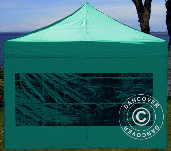 Ścianka boczna z oknem panoramicznym do FleXtents, 3m, Zielony