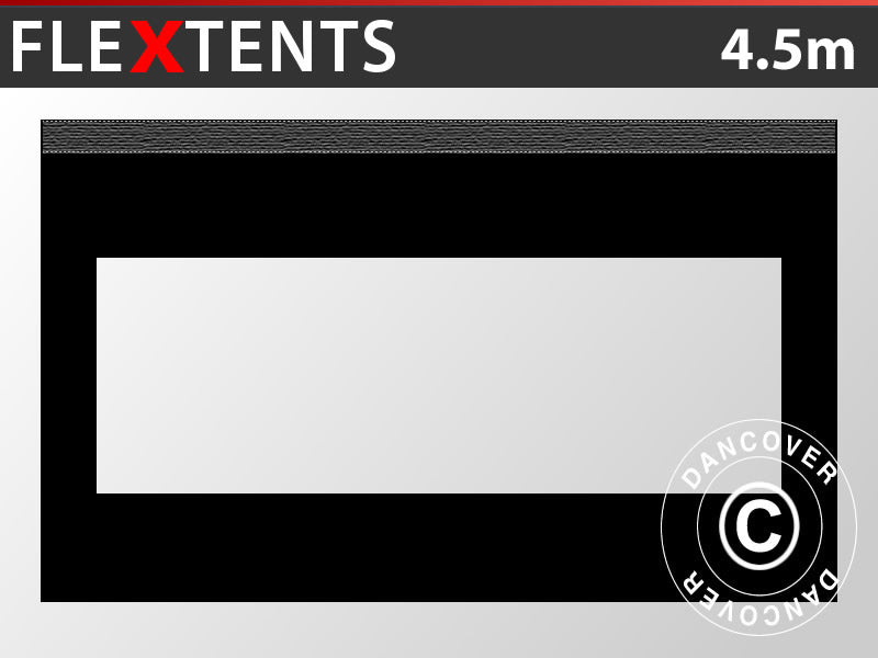 Ścianka boczna z oknem panoramicznym do FleXtents, 4,5m, Czarny