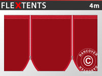 Ścianka boczna z zamkami błyskawicznymi dla FleXtents, 4m, Czerwony