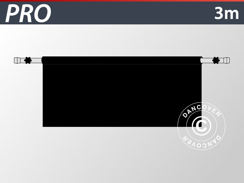 Półścianka do FleXtents PRO, 3m, Czarny