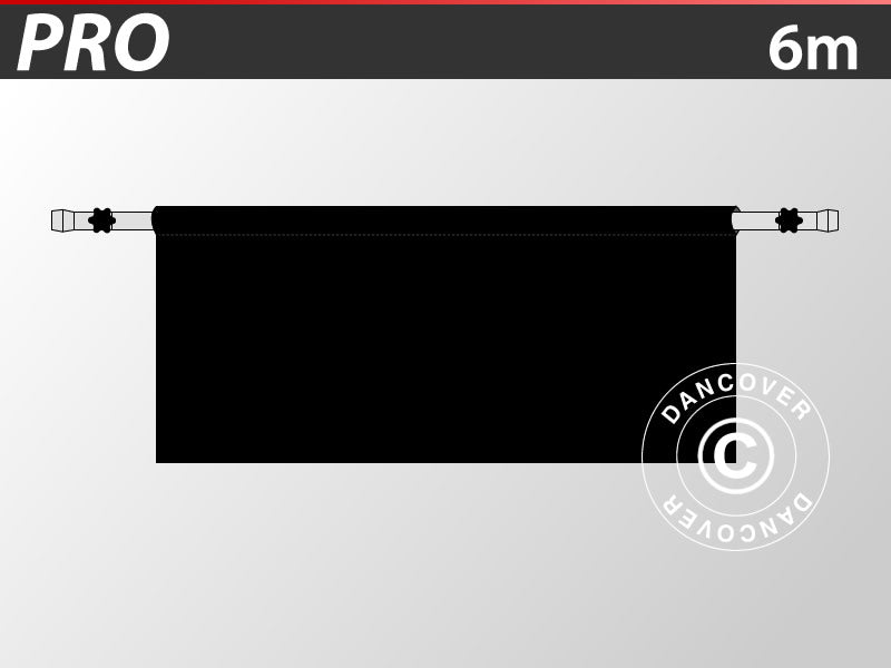 Półścianka do FleXtents PRO, 6m, Czarny