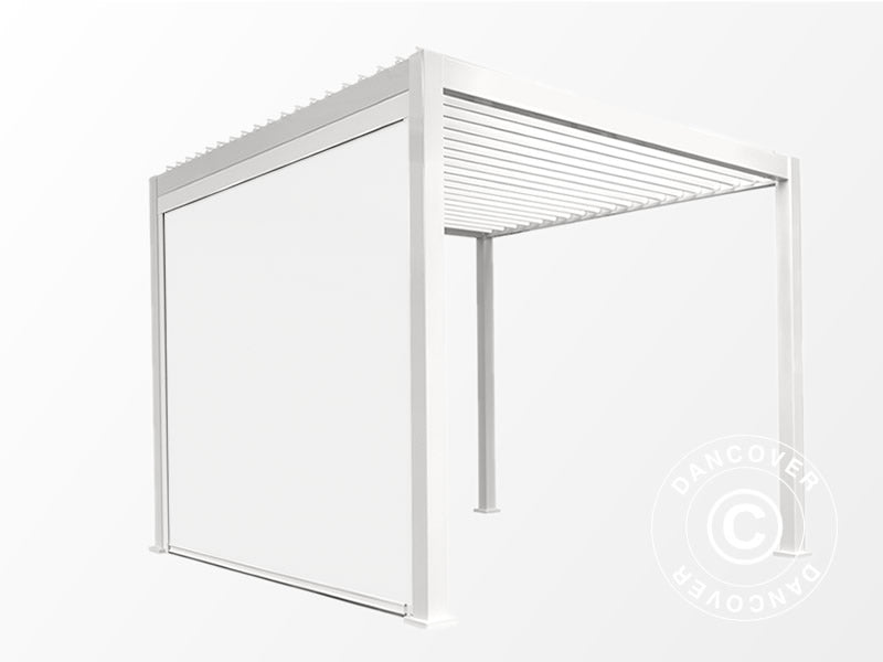 Parawan boczny do bioklimatycznej pawilonu pergola San Marino, 3m, Biały