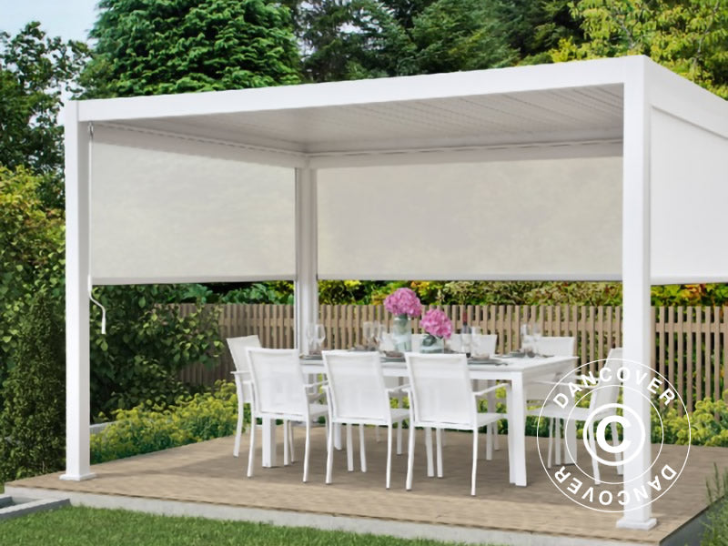 Parawan boczny do bioklimatycznej pawilonu pergola San Marino, 3m, Biały
