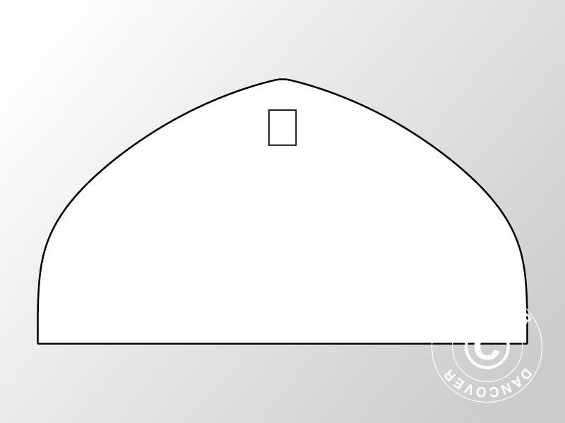 Ściana końcowa gładka do hali namiotowej, hali łukowej 8x4,33m, PCV, biała