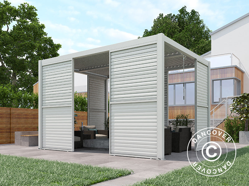 Ścianka żaluzjowa do bioklimatycznej pawilonu pergola San Pablo, 1,23x2,175m, Biały