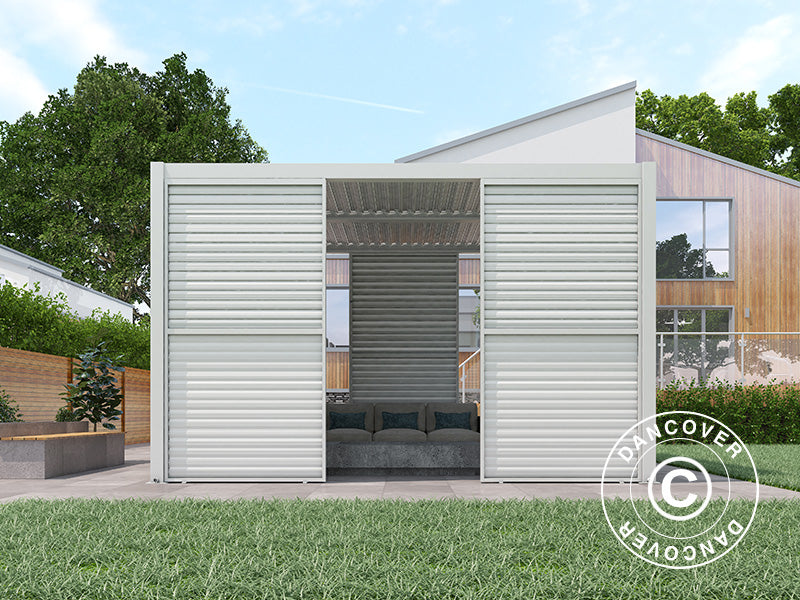 Ścianka żaluzjowa do bioklimatycznej pawilonu pergola San Pablo, 1,23x2,175m, Biały