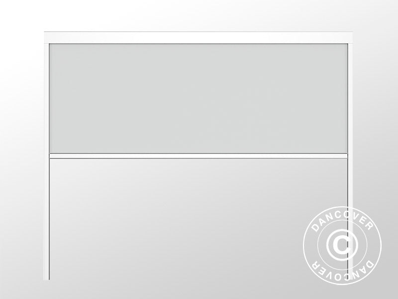 Elektryczny parawan boczny do bioklimatycznej pawilonu pergola San Pablo, 4m, Biały/Jasny szary