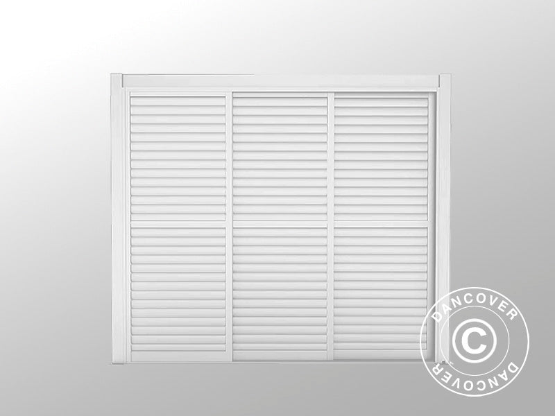 Zestaw drzwi przesuwnych z lamelami do pawilonu pergolowego San Pablo 3m, 0,92x2,18m, Biały