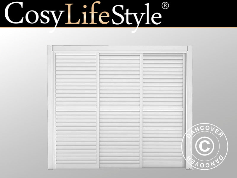 Zestaw drzwi przesuwnych z lamelami do pawilonu pergolowego San Pablo 3m, 0,92x2,18m, Biały