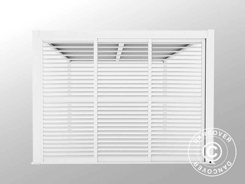 Zestaw drzwi przesuwnych z lamelami do pawilonu ogrodowego San Pablo 4m, 1,25x2,18m, Biały