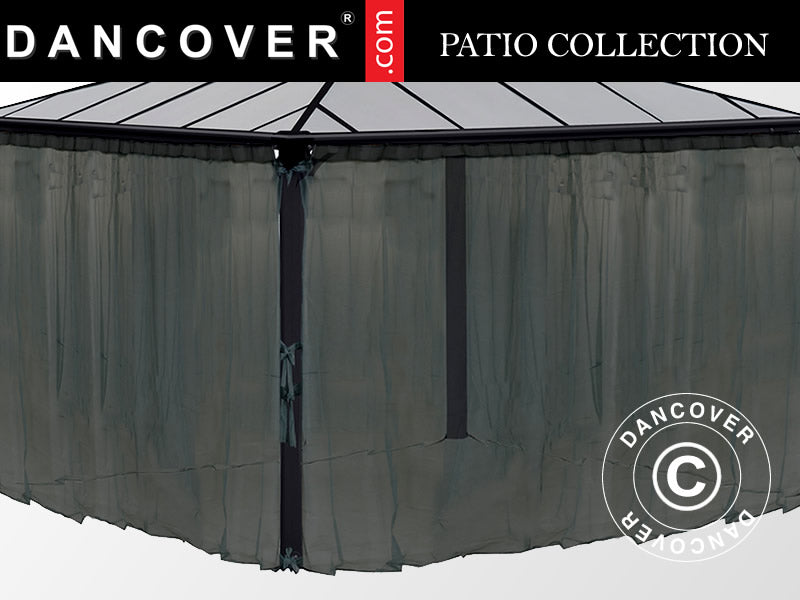 Moskitiery do pawilonu Palermo i Martinique, 4 szt., Czarny