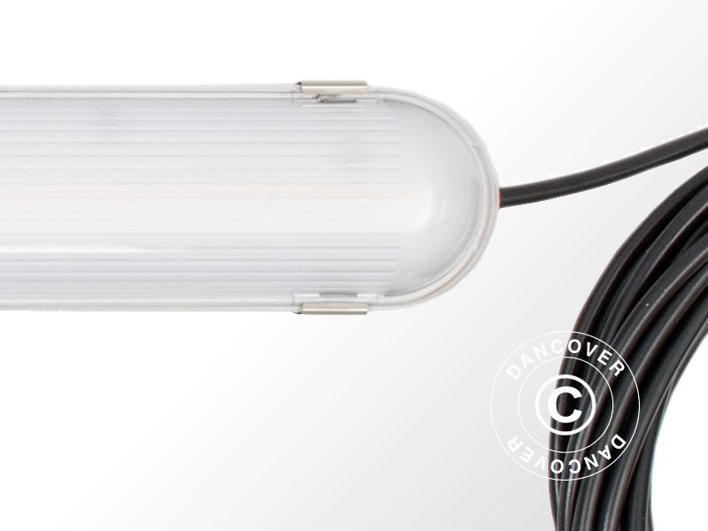 Przemysłowa świetlówka LED z 3 podłączonymi oprawami, Biała