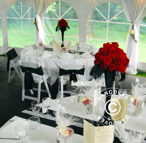 Poszycie wewnętrzne i zasłony na stelaż - zestaw, Biały, dla namiotu 6x12m