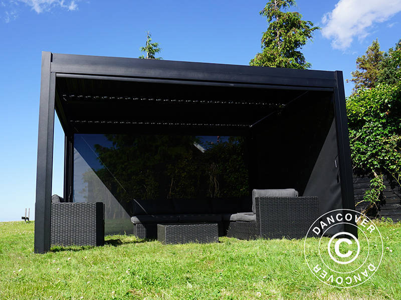 Parawan boczny do pawilonu ogrodowego Mirador, 4m, Antracyt