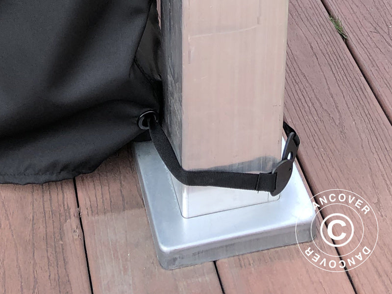 Zestaw ścian bocznych+moskitiera do bioklimatycznej pawilonu pergola San Marino, 3x6m, Czarny