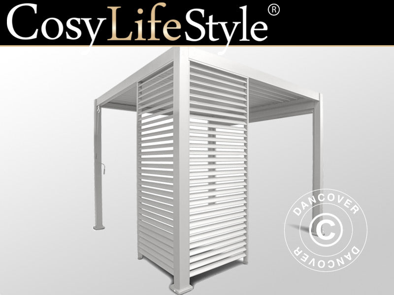 Ścianka żaluzjowa do bioklimatycznych pawilonu pergola San Marino, 0,93x2,32m, Biała