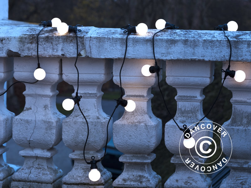 Łańcuch świetlny LED Lucas, Zestaw startowy, 3m, Czarny/Oszroniony/Ciepły Biały