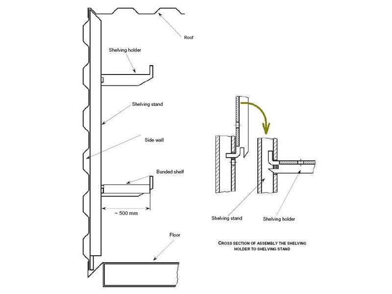 Półka do kontenera Orion 280cm, 1 szt.
