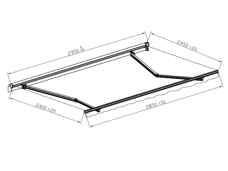 Markiza ze zdalnym sterowaniem, 2,95x2,5m, szara/stelaż szary