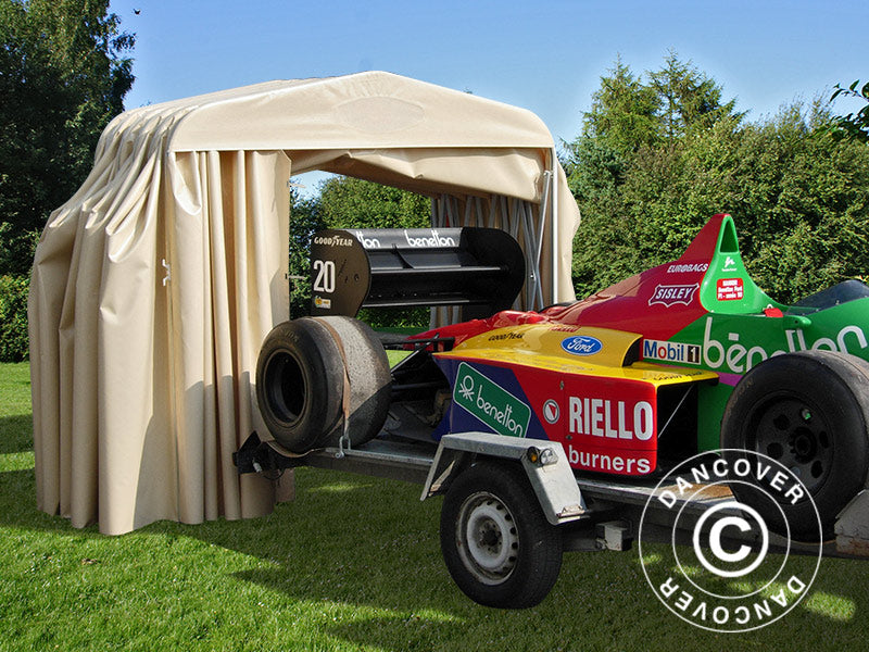 Garaż składany tunelowy (Samochodowy), 2,5x5,15x2,15m, Beżowy