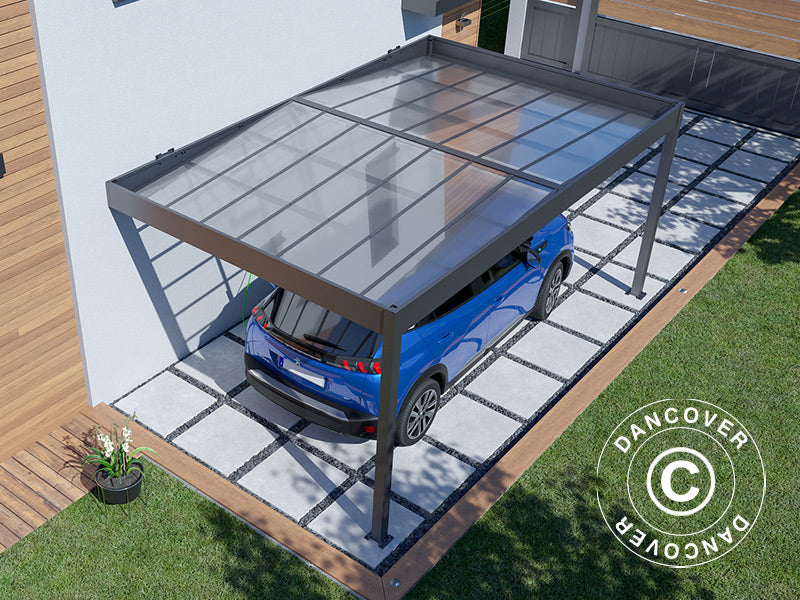 Wiata przyścienna Libeccio Wall, 3,2x5,09x2,34m, Antracyt