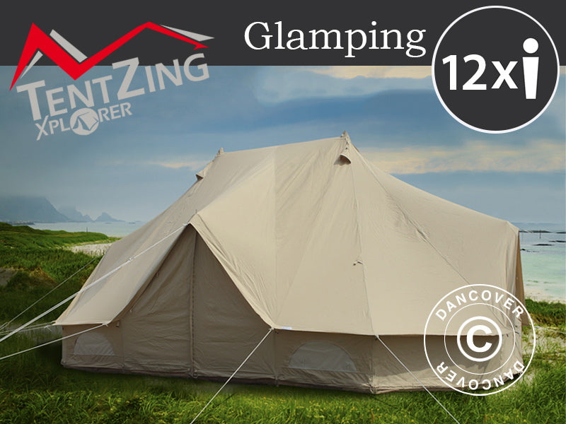 Namiot do glampingu, TentZing&reg;, 4x6m, 12-osobowy, Piaskowy