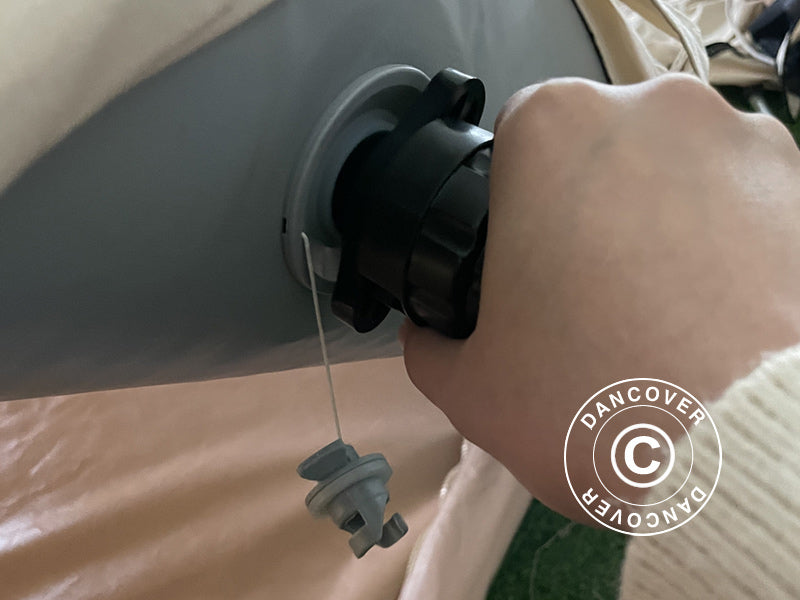 Nadmuchiwany namiot glampingowy, TentZing®, 4x4m, 5-osobowy, Piaskowy