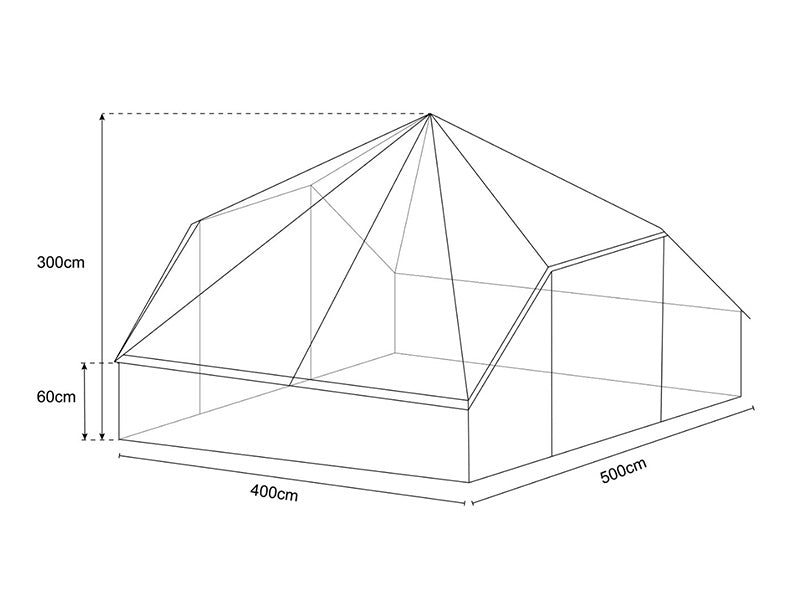 Namiot do glampingu, TentZing®, 4x5m, 10 osób, Piaskowy