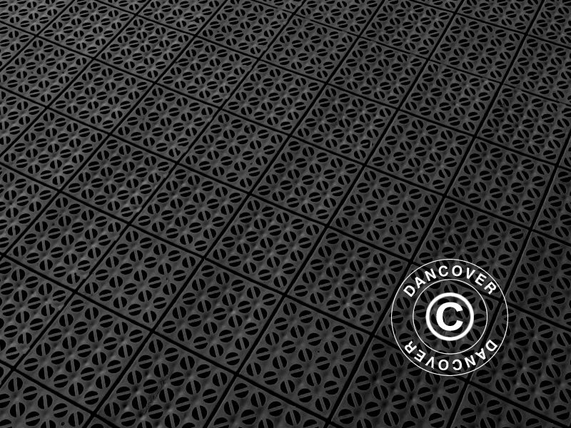 Podłoga z tworzywa sztucznego, Basic, Multiplate, kolor czarny, 1,23 m² (4 szt.)