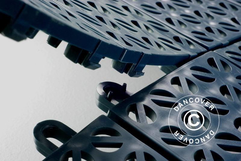 Podłoga z tworzywa sztucznego, Basic, Multiplate, kolor niebieski, 1,23 m² (4 szt.)