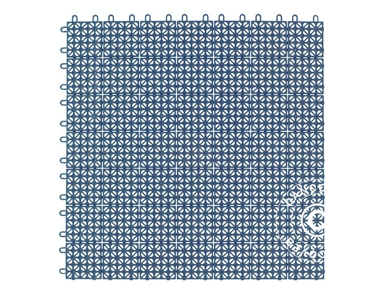 Podłoga z tworzywa sztucznego, Basic, Multiplate, kolor niebieski, 1,23 m² (4 szt.)