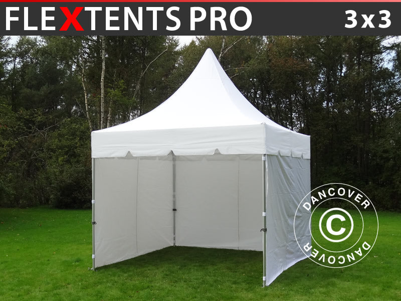 Namiot ekspresowy FleXtents PRO Peak Pagoda 3x3m Biały, mq 4 ściany boczne