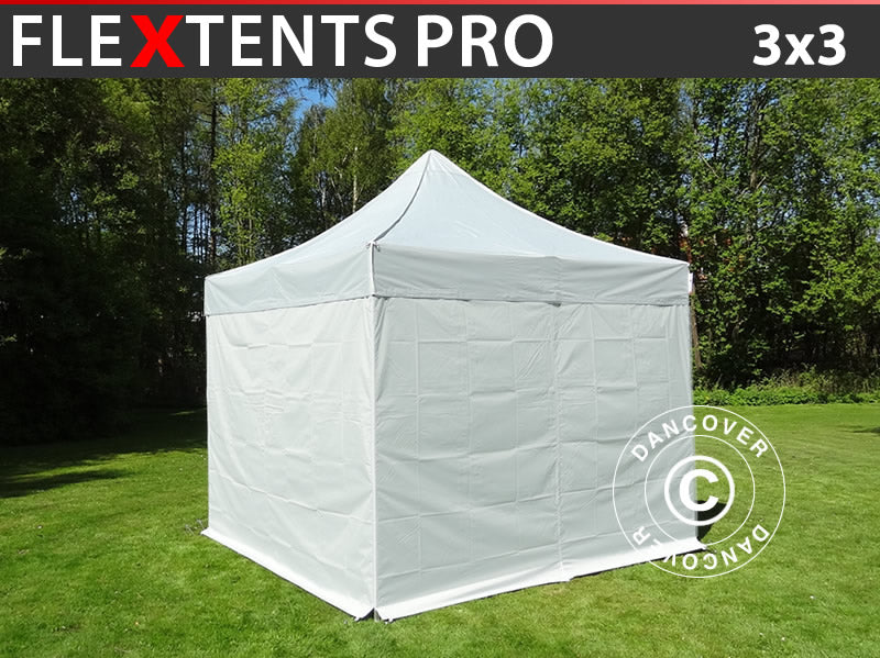 Namiot Ekspresowy FleXtents PRO 3x3m srebrny, mq 4 ściany boczne