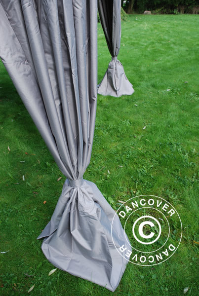 Namiot Ekspresowy FleXtents PRO "Peaked" 3x6m Latte, mq 6 ozdobnymi kurtynami