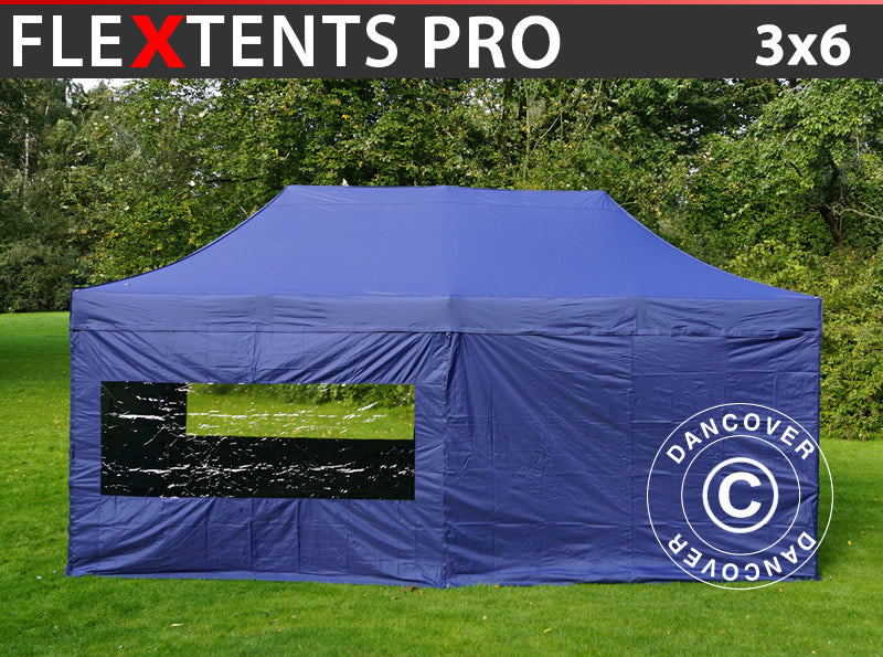 Flext. Pro 3x6m Dark Blue Top Frame & Sidewalls GL