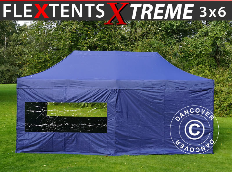 Namiot Ekspresowy FleXtents Xtreme 50 3x6m Ciemny niebieski, mq 6 ściany boczne