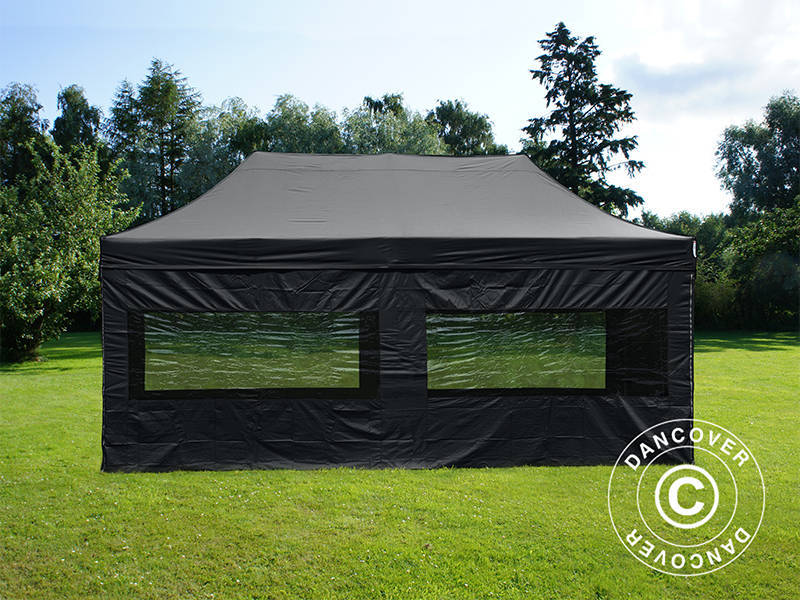 Namiot Ekspresowy FleXtents PRO 3x6m Czarny, mq 6 ściany boczne