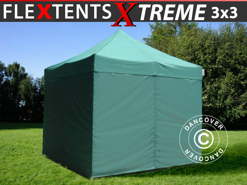 Namiot Ekspresowy FleXtents Xtreme 60 3x3m Zielony, mq 4 ściany boczne