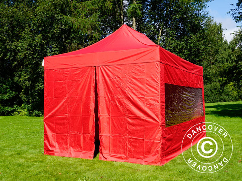 Namiot Ekspresowy FleXtents PRO 3x4,5m Czerwony, mq 4 ściany boczne