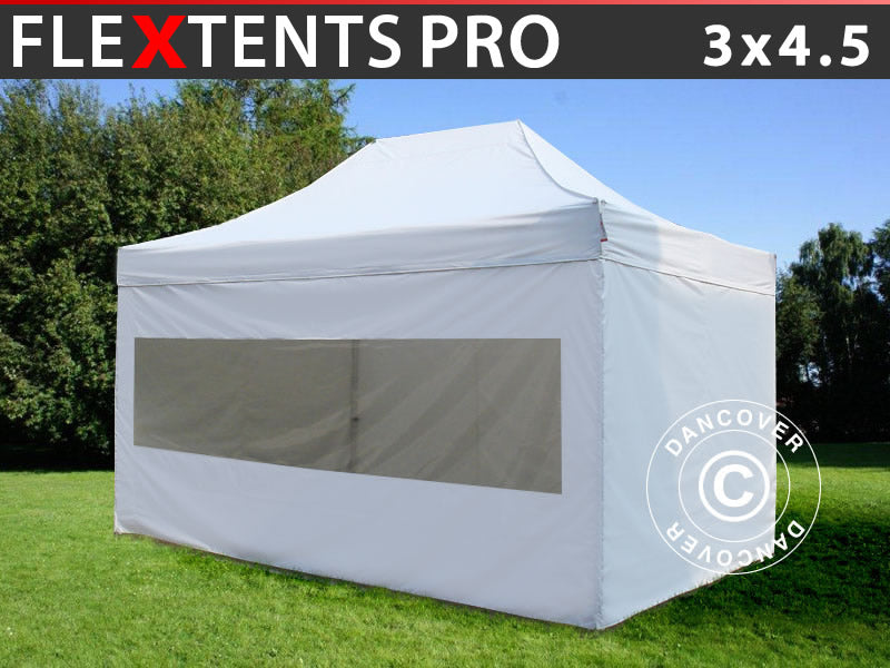 Namiot Ekspresowy FleXtents PRO 3x4,5m Biały, mq 4 ściany boczne