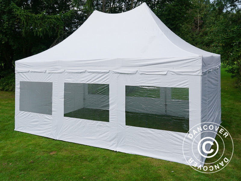 Namiot ekspresowy FleXtents PRO Peak Pagoda 4x6m Biały, mq 8 ściany boczne