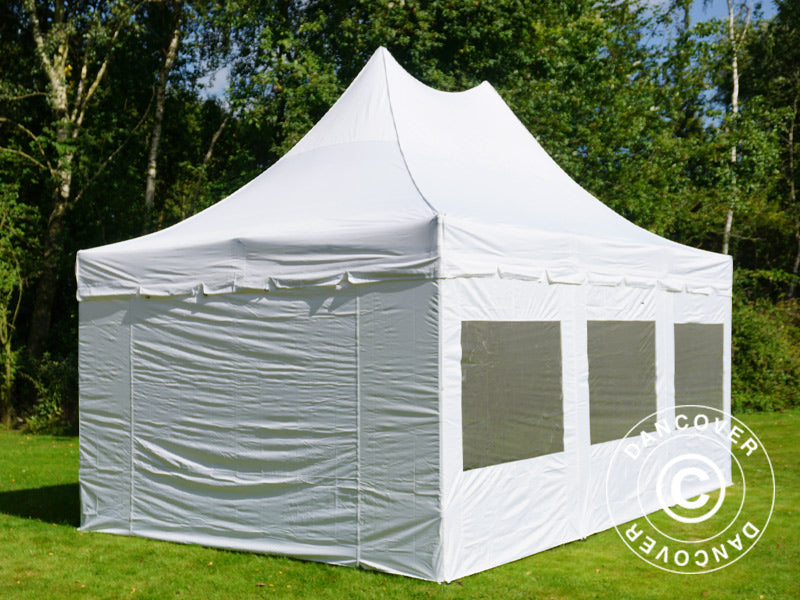 Namiot ekspresowy FleXtents PRO Peak Pagoda 4x6m Biały, mq 8 ściany boczne