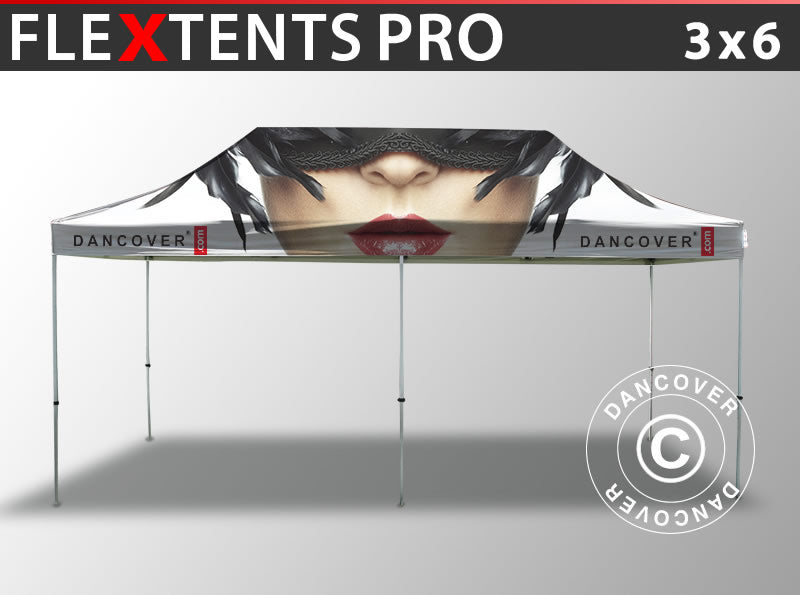 Namiot ekspresowy FleXtents PRO z pełnym zadrukiem cyfrowym, 3x6m