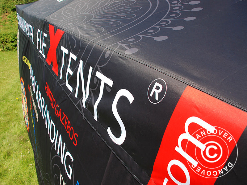 Namiot ekspresowy FleXtents PRO z pełnym zadrukiem cyfrowym, 4x8m, zawierający 4 ściany boczne
