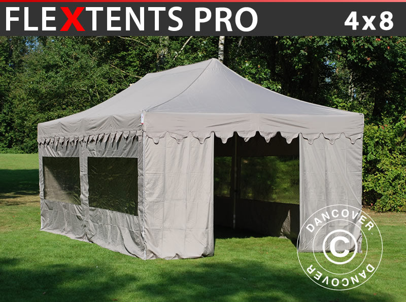 Namiot Ekspresowy FleXtents PRO "Morocco" 4x8m Latte, mq  6 ściany boczne