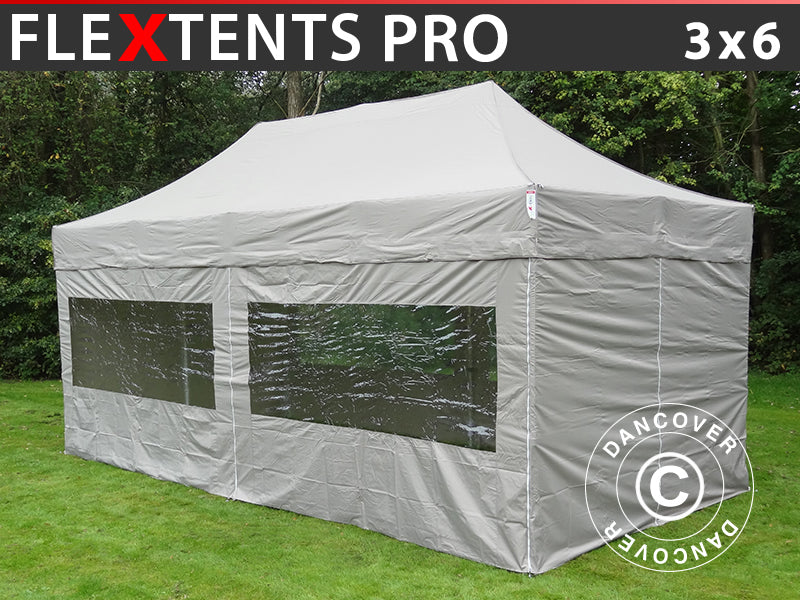 Namiot Ekspresowy FleXtents PRO 3x6m Latte, mq 6 ściany boczne
