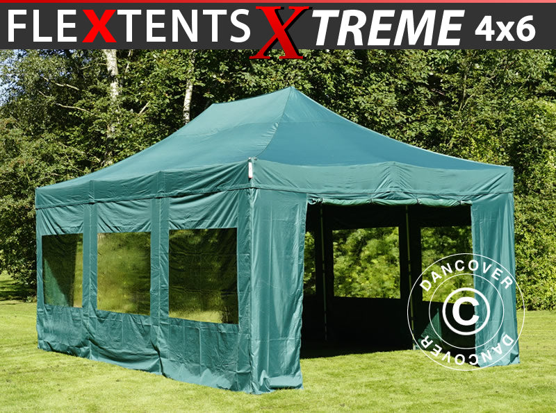 Flext. Xtr 4x6m Green Top Frame & Sidewalls GL