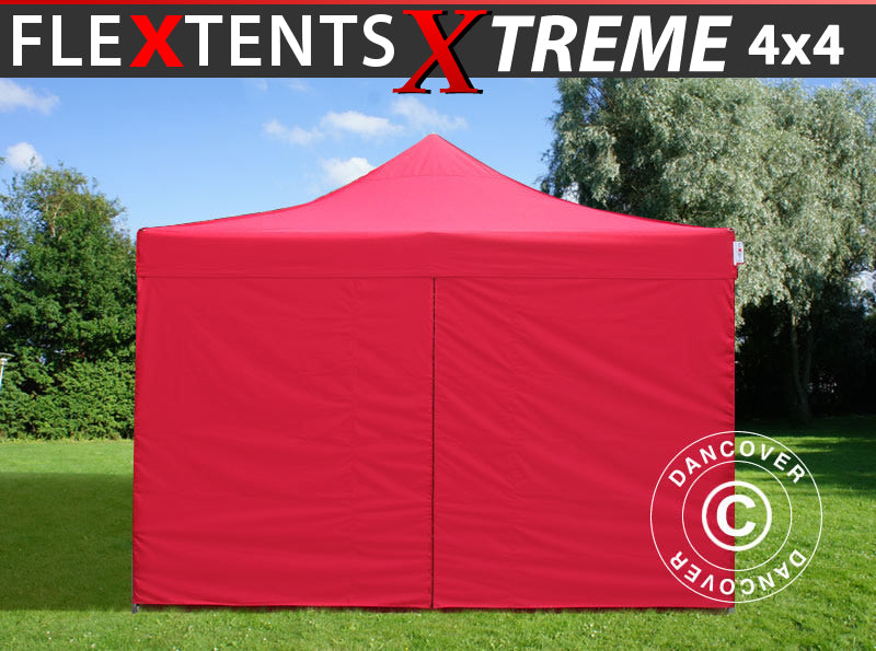 Namiot Ekspresowy FleXtents Xtreme 60 4x4m Czerwony, mq 4 ściany boczne