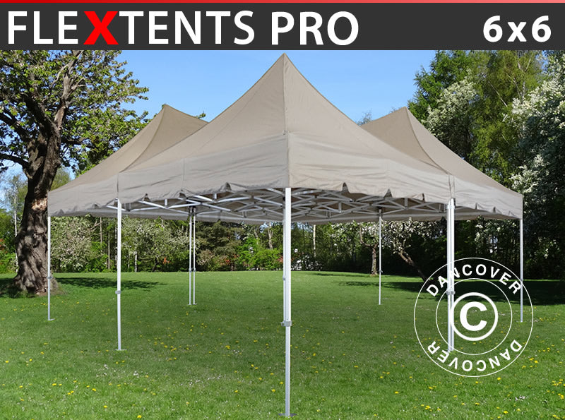 Namiot ekspresowy FleXtents PRO Peak Pagoda 6x6m, Latte